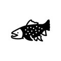 Black solid icon for Char, fish and aquatic