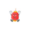 An icon character of chinese lantern style with shocking gesture