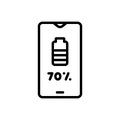 Black line icon for Charge, battery and indicator Royalty Free Stock Photo