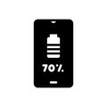 Black solid icon for Charge, battery and indicator Royalty Free Stock Photo