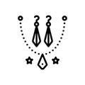 Black line icon for Charm, jewellery and ornament