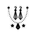 Black solid icon for Charm, jewellery and ornament