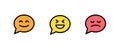 Icon chat, chatting, comment, message, smiley. Editable Vector Outline.