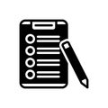 Black solid icon for Checklist, clipboard and report Royalty Free Stock Photo