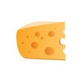 Icon of Cheese with holes isolated on white. Vector illustration in EPS 10. Royalty Free Stock Photo