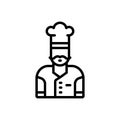 Black line icon for Chef, cook and cuisinier