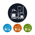 Icon of a chemical plant or refinery processing ,