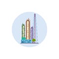 Icon of a chemical plant or refinery processing