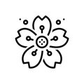 Black line icon for Cherryblossom, cherry and blossom Royalty Free Stock Photo