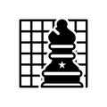 Black solid icon for Chess, checkerboard and final Royalty Free Stock Photo
