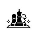 Black solid icon for Chess, game and challenge Royalty Free Stock Photo