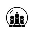 Black solid icon for Chess, game and challenge Royalty Free Stock Photo