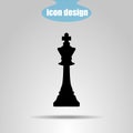 Icon chess piece on a gray background. Vector illustration. King