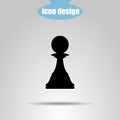 Icon chess piece on a gray background. Vector illustration. Pawn Royalty Free Stock Photo