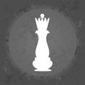 Icon chess queen on gray vintage background . Royalty Free Stock Photo