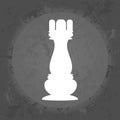 Icon chess rook on gray vintage background . Royalty Free Stock Photo