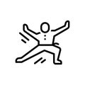 Black line icon for Chi, tai chi and kungfu