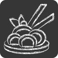 Icon Chinese Noodle. related to Chinese New Year symbol. chalk Style. simple design editable Royalty Free Stock Photo