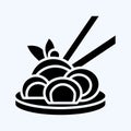 Icon Chinese Noodle. related to Chinese New Year symbol. glyph style. simple design editable Royalty Free Stock Photo