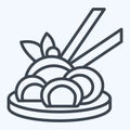 Icon Chinese Noodle. related to Chinese New Year symbol. line style. simple design editable Royalty Free Stock Photo