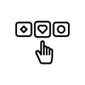 Black line icon for Choices, option and preference