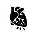 Black solid icon for Cholesterol, human and heart