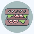 Icon Choripan. related to Argentina symbol. color mate style. simple design editable. simple illustration