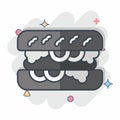 Icon Choripan. related to Argentina symbol. comic style. simple design editable. simple illustration