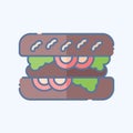 Icon Choripan. related to Argentina symbol. doodle style. simple design editable. simple illustration