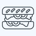 Icon Choripan. related to Argentina symbol. line style. simple design editable. simple illustration