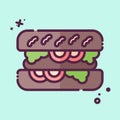 Icon Choripan. related to Argentina symbol. MBE style. simple design editable. simple illustration