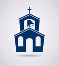 vector icon of church building