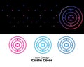 Circle colors icon design with four style colors flat aert