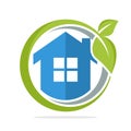 The icon of circle shape logo with the concept of environmentally friendly home energy management