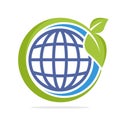 Icon circle shape logo with the concept of environmentally sustainable earth