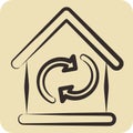 Icon Circulating Air. related to Air Conditioning symbol. hand drawn style. simple design editable. simple illustration