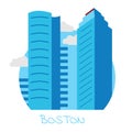 Vector icon of the city of Boston on a white isolated background