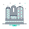Mix icon for Civilization, town and building Royalty Free Stock Photo