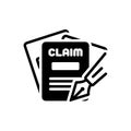 Black solid icon for Claims, money and insurance Royalty Free Stock Photo