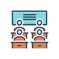 Color illustration icon for Classroom, lecture and room Royalty Free Stock Photo