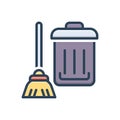 Color illustration icon for Clean, spick and cleanly Royalty Free Stock Photo