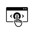 Black solid icon for Click, website and submit