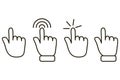 Icon click with your finger. Vector image, touch here. Hand push to the point. Stock Photo Royalty Free Stock Photo