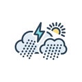 Color illustration icon for Climate, rainy and weather