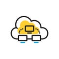 Multi color icon for Cloud Computing, computing and hosting Royalty Free Stock Photo
