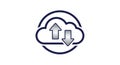 Icon with a cloud outline and two arrows one pointing up and Royalty Free Stock Photo