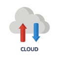 Icon cloud storage in flat style design  illustration on white background Royalty Free Stock Photo