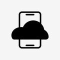 Icon Cloud system and smartphone. Royalty Free Stock Photo