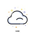 Icon of cloud which symbolizes cloud computing for SEO concept. Flat filled outline style. Pixel perfect 64x64 Royalty Free Stock Photo