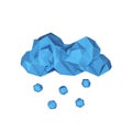 Icon clouds and hail on a white background, cloudy weather, 3d illustration